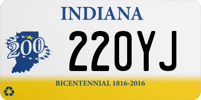 IN license plate 220YJ