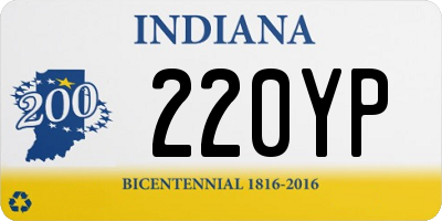 IN license plate 220YP