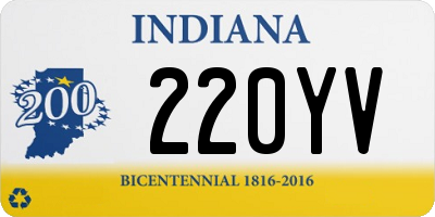 IN license plate 220YV