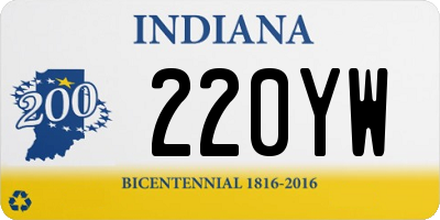 IN license plate 220YW