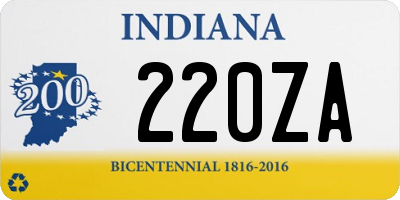 IN license plate 220ZA