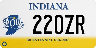 IN license plate 220ZR