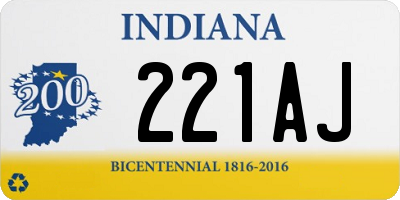 IN license plate 221AJ