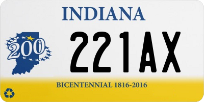 IN license plate 221AX