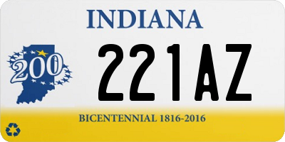 IN license plate 221AZ