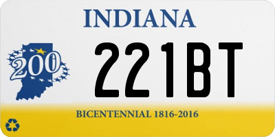 IN license plate 221BT