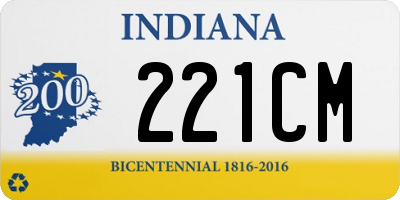 IN license plate 221CM