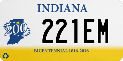 IN license plate 221EM