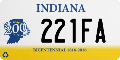 IN license plate 221FA