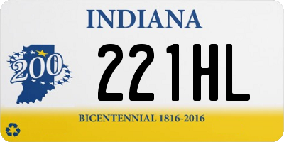 IN license plate 221HL