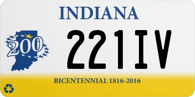 IN license plate 221IV