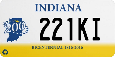 IN license plate 221KI