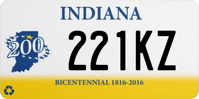 IN license plate 221KZ