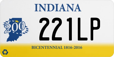 IN license plate 221LP