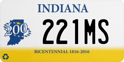 IN license plate 221MS