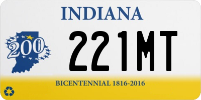 IN license plate 221MT