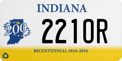 IN license plate 221OR