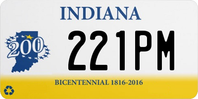 IN license plate 221PM