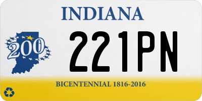 IN license plate 221PN