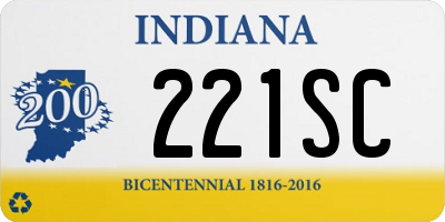 IN license plate 221SC