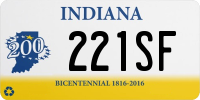 IN license plate 221SF