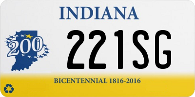 IN license plate 221SG