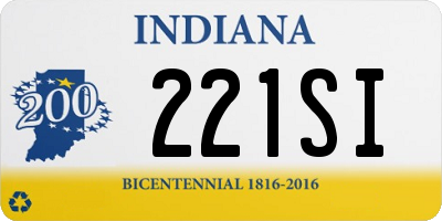 IN license plate 221SI