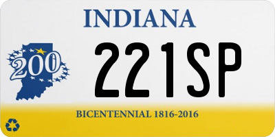 IN license plate 221SP