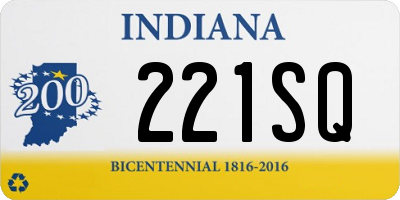 IN license plate 221SQ