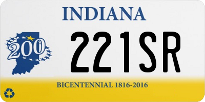 IN license plate 221SR