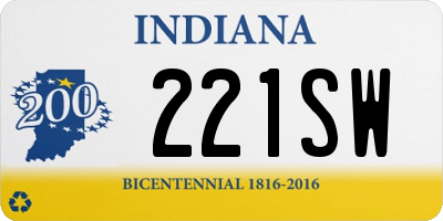 IN license plate 221SW