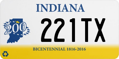 IN license plate 221TX