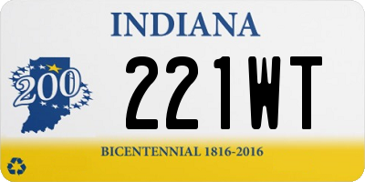 IN license plate 221WT