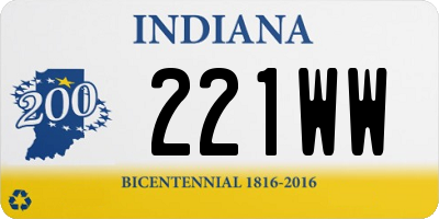 IN license plate 221WW