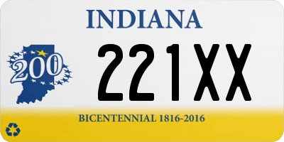 IN license plate 221XX