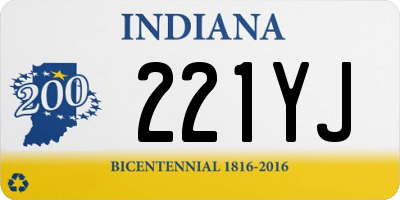 IN license plate 221YJ