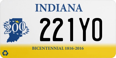 IN license plate 221YO