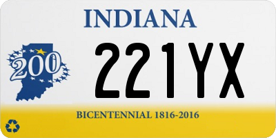 IN license plate 221YX