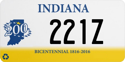 IN license plate 221Z