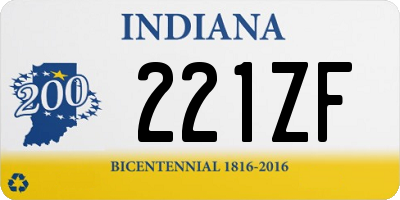 IN license plate 221ZF