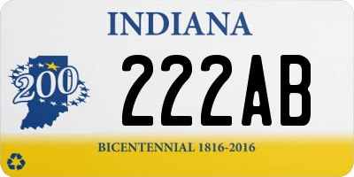 IN license plate 222AB