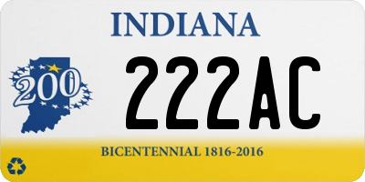 IN license plate 222AC