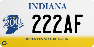 IN license plate 222AF