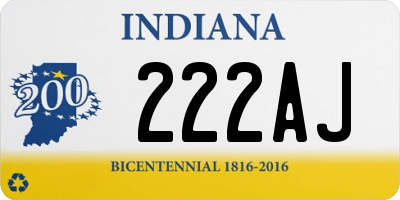 IN license plate 222AJ