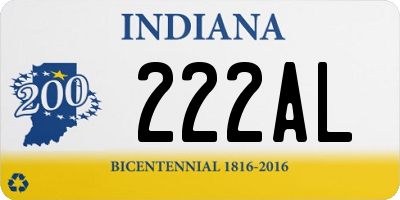 IN license plate 222AL