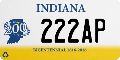 IN license plate 222AP