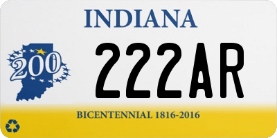 IN license plate 222AR