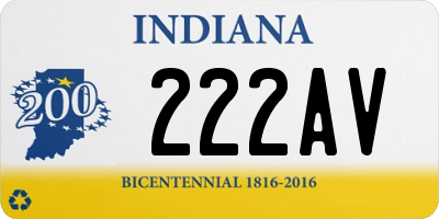 IN license plate 222AV