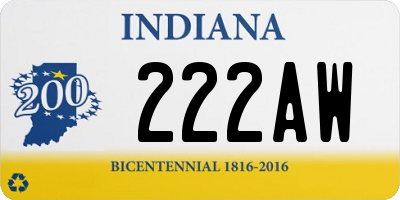 IN license plate 222AW