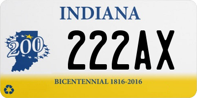 IN license plate 222AX